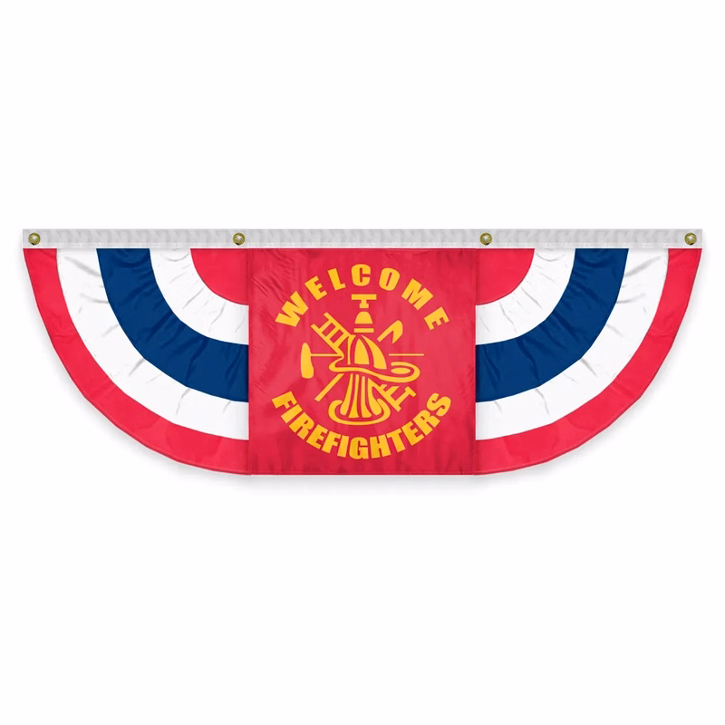 USA Pleated Full Fan With Firefighters Center