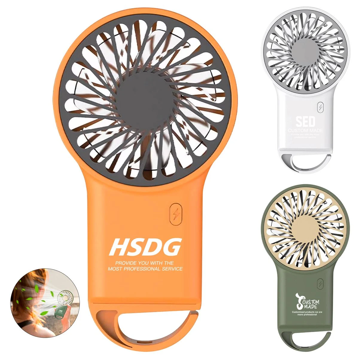 Mini Rechargeable Travel Fan With Hook 1