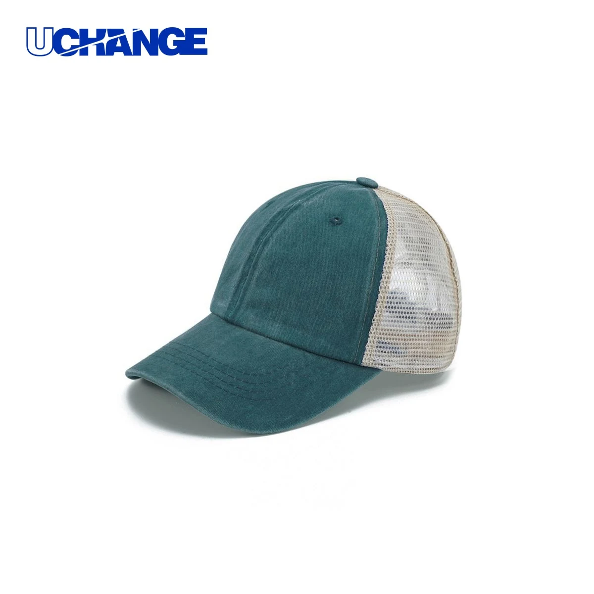 Washed Cotton Low Profile Baseball Cap Headwear with Mesh Back 1