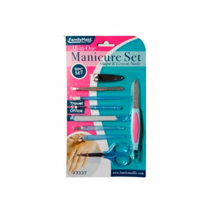 All-in-One Manicure Sets - Assorted 9 Pieces