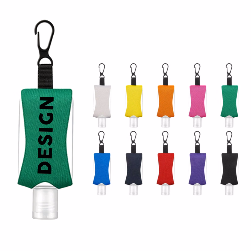 Travel Hand Sanitizer Clip-On Neoprene Sleeve Cover