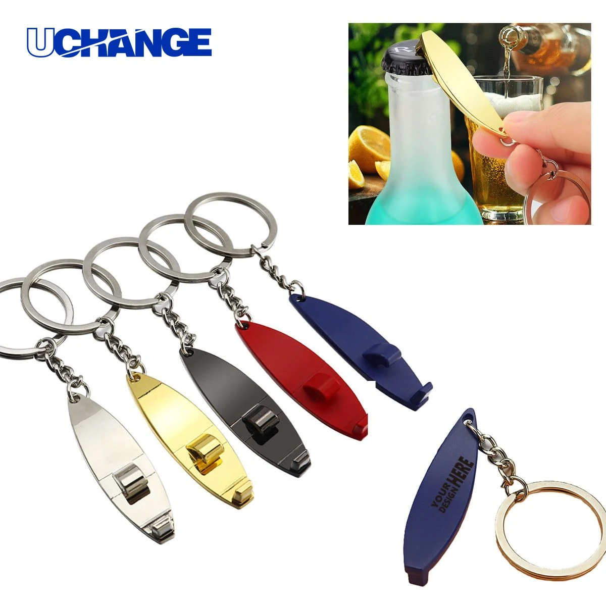 Surfboard Bottle Opener Keychain 1