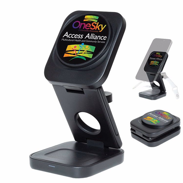 "AMPSTATION" 3-in-1 15W Wireless Charging Station