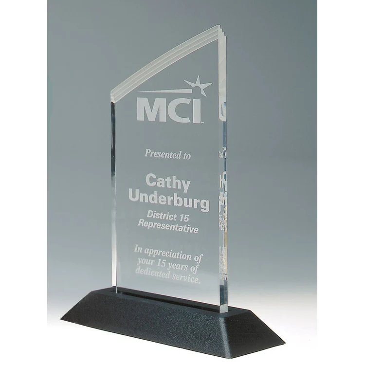 6" Pop-In Clear Frosted Deco Acrylic Award 1