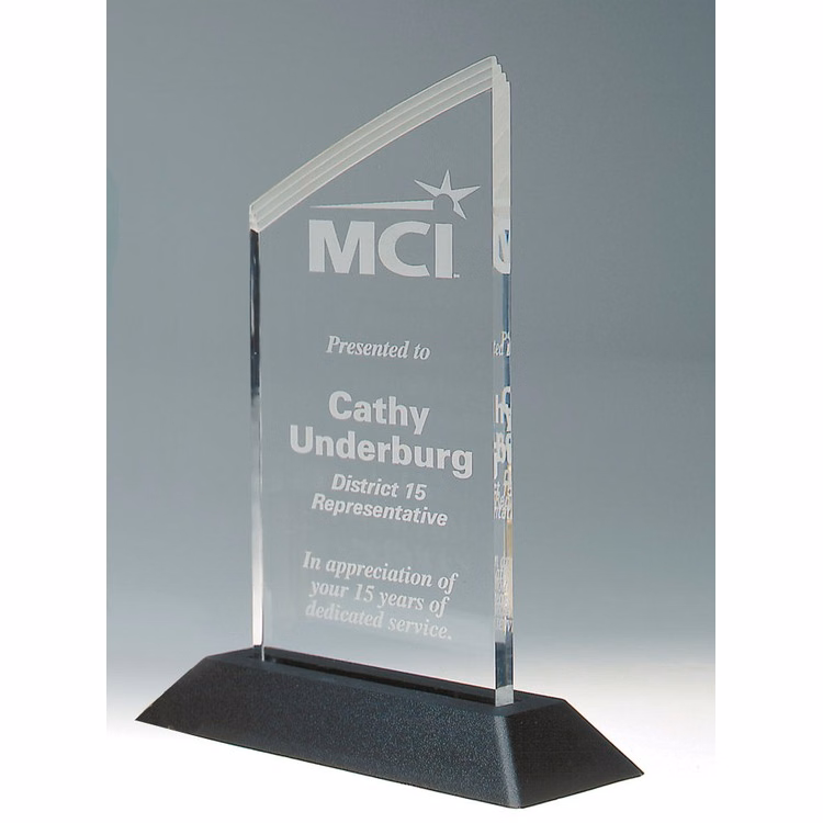 6" Pop-In Clear Frosted Deco Acrylic Award