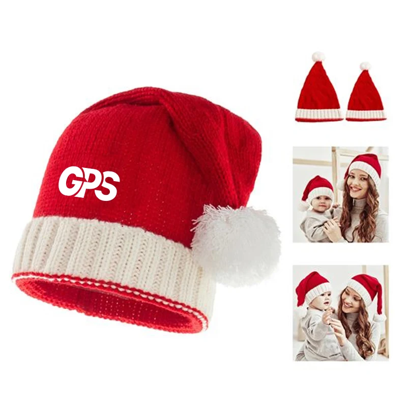 15 3/4 " Red Knit Christmas Hat 1