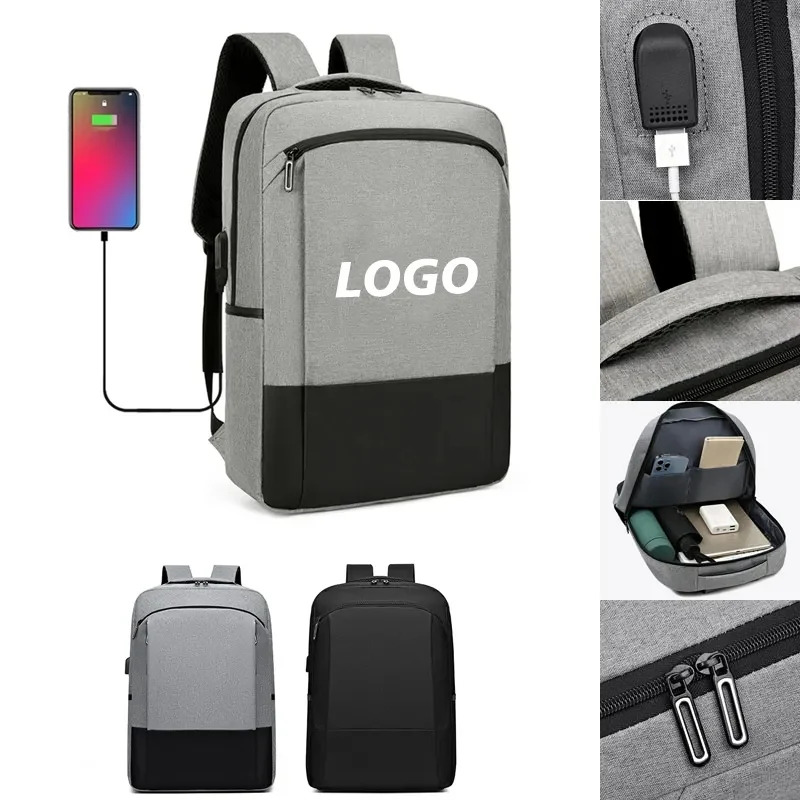 Custom USB Charging Port Laptops Backpack 1