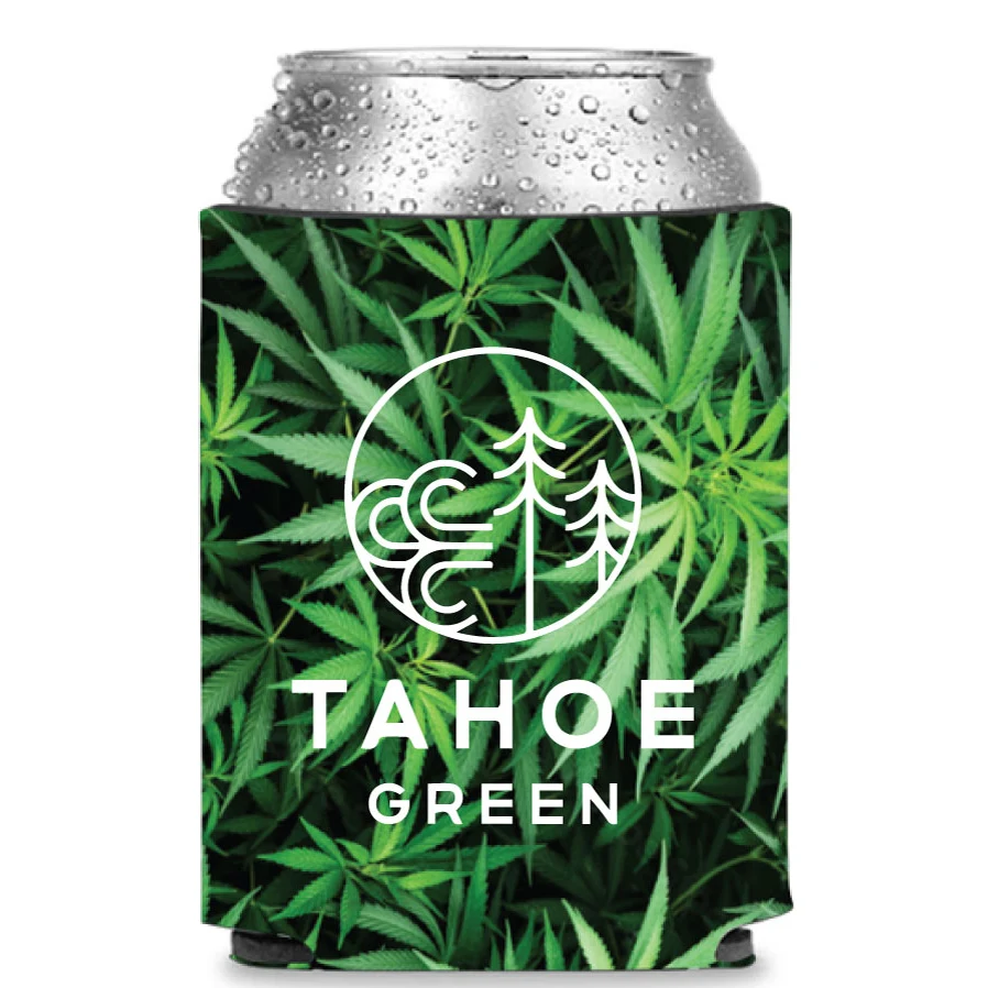 Collapsible Premium Foam Cannabis Can Cooler - Full Color Sublimation, custom koozie with logo imprint 1