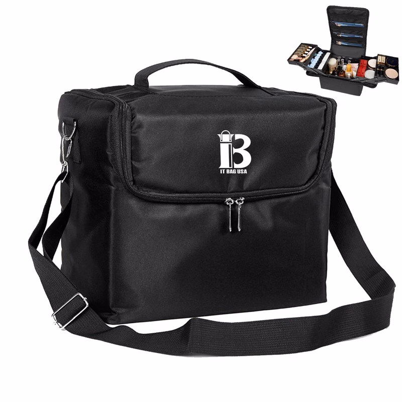 Black Travel Makeup Bag Storage Box For Women