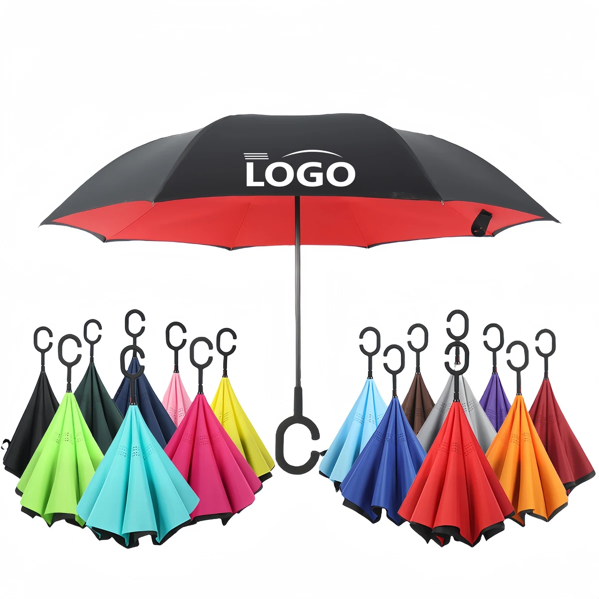 32.8" C-Handle Reverse Umbrella Customizable 1