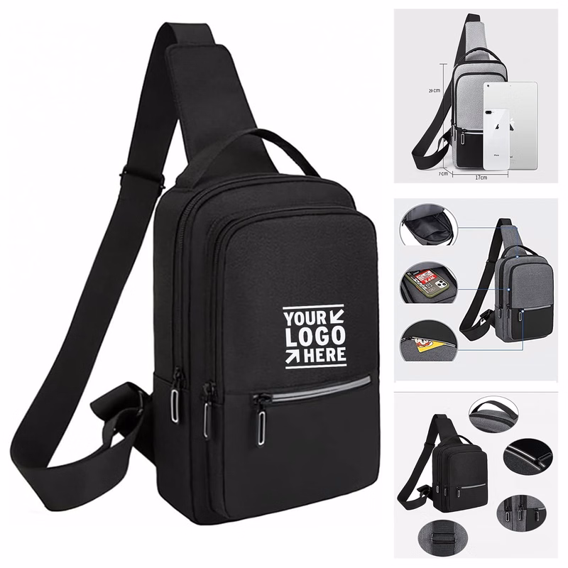 Small Sling Backpack Multipurpose Crossbody Chest Shoulder Bag With Reflective Strip