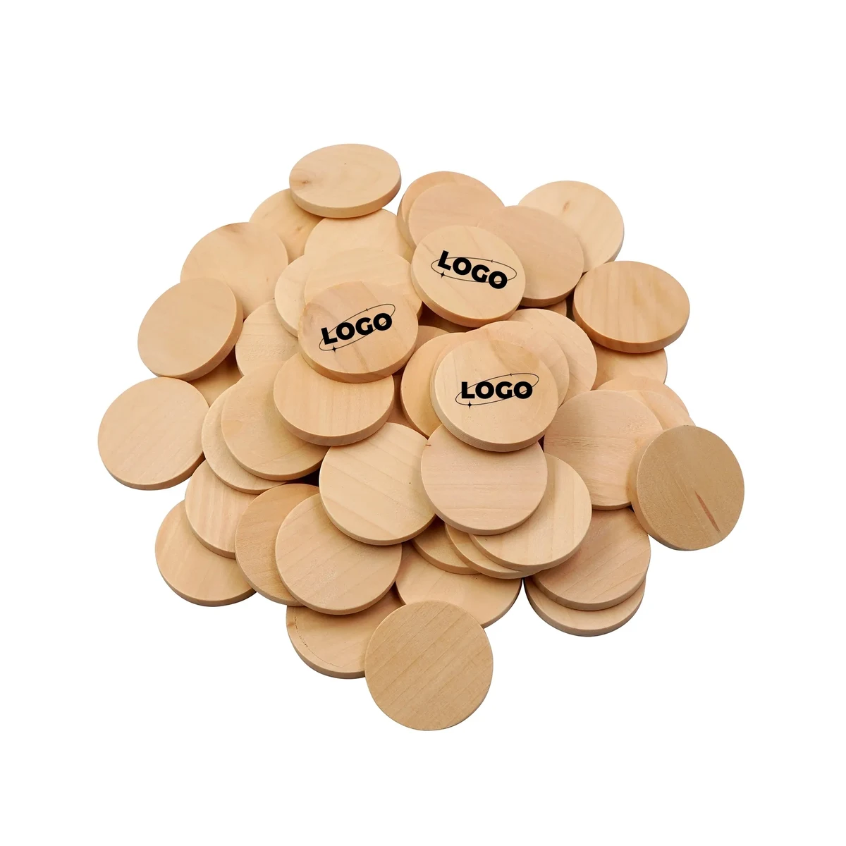 Round Wood Token Custom Advertising Coin 1