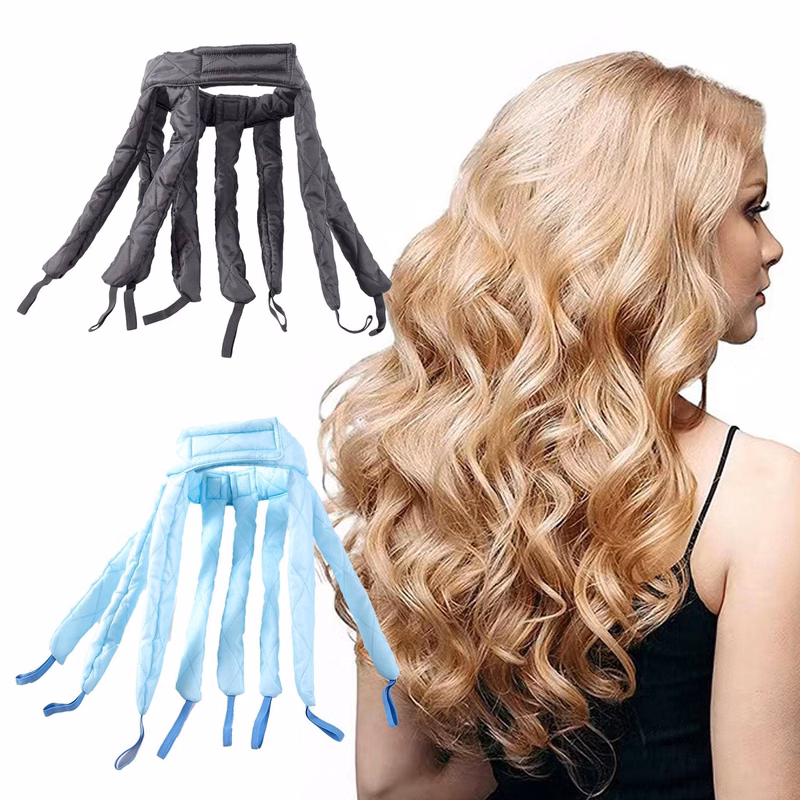 Head-Mounted Heatless Hair Curlers