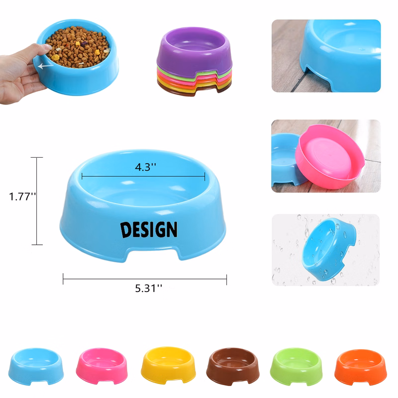 Plastic Candy Color Pet Food Water Bowl for Pet