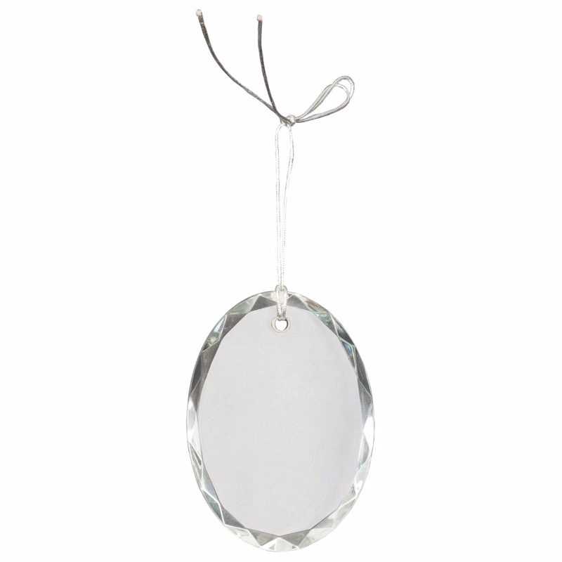 3" Crystal Oval Facet Ornament