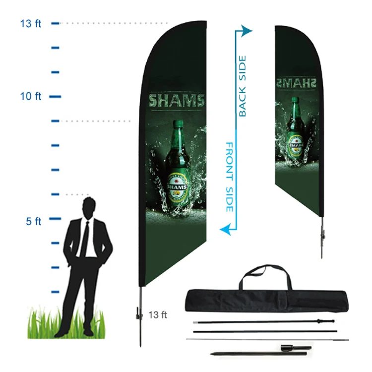 13 ft. Angled Advertising Flag Kit 4 (Double Sided) 1