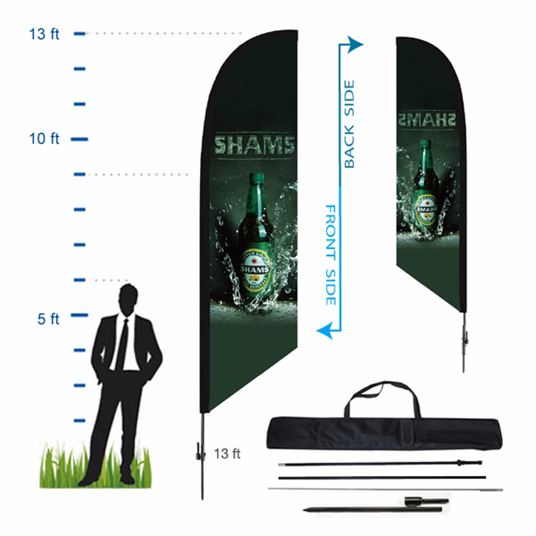 13 ft. Angled Advertising Flag Kit 4 (Double Sided)