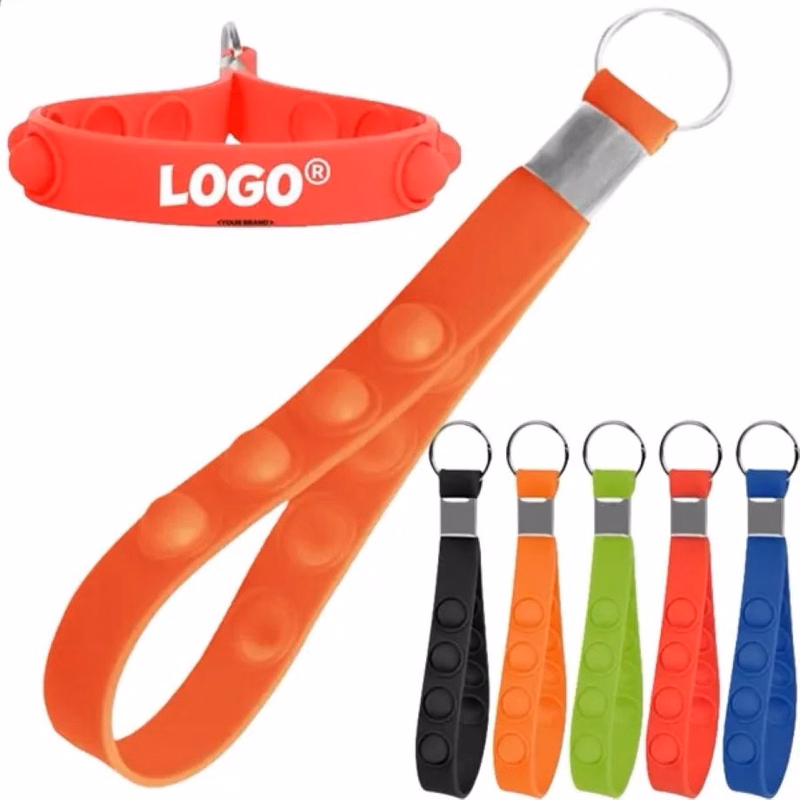 Push Pop Stress Reliever Keychain / Silicone Wrist Strap