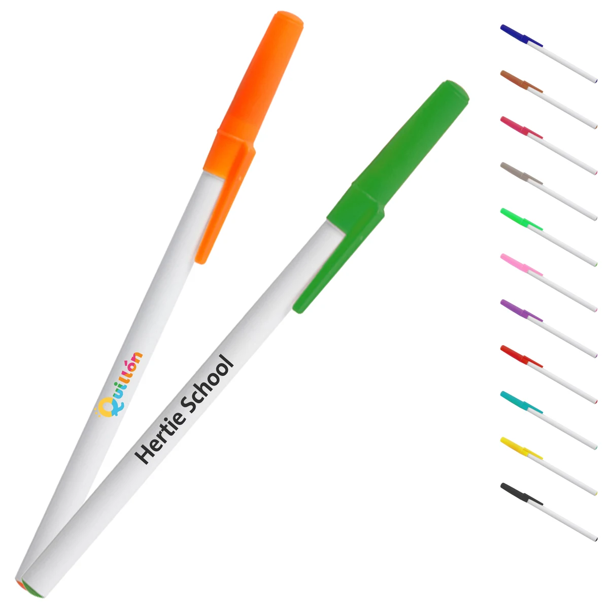 Durable Stick Pen w/ Colored Cap 1