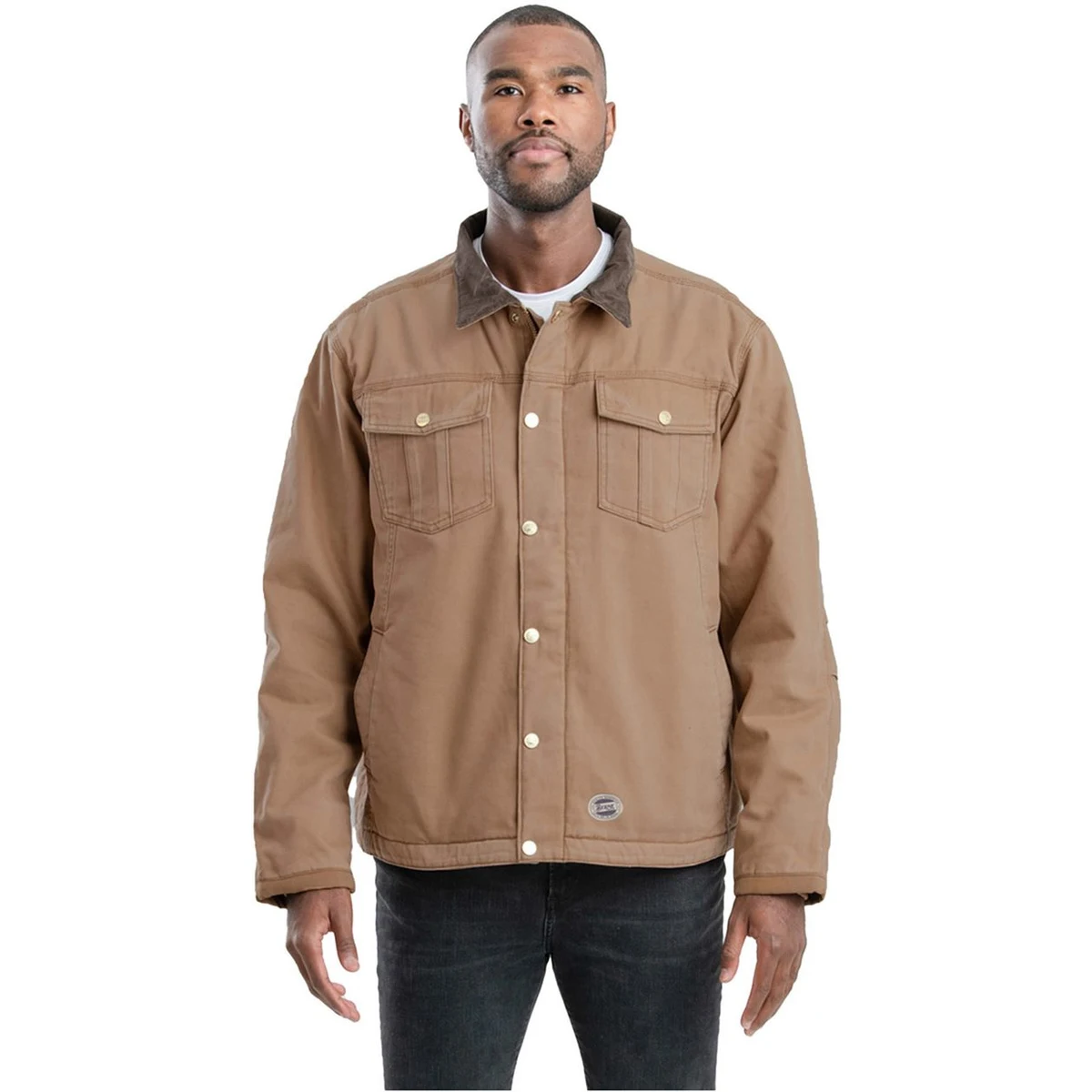 Men's Tall Vintage Washed Sherpa-Lined Work Jacket - J58T 1
