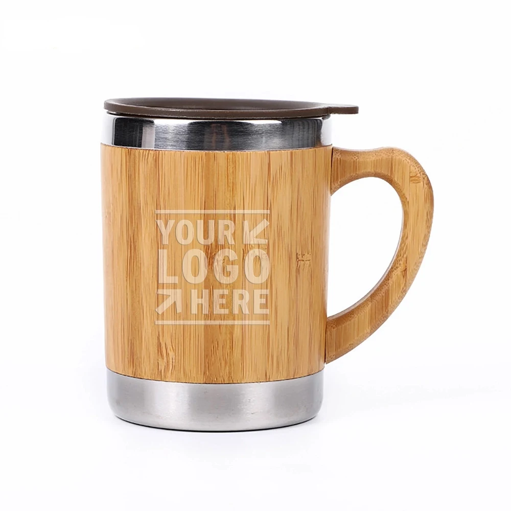 12Oz Stainless Steel With Wood Vacuum Insulated Mug 1