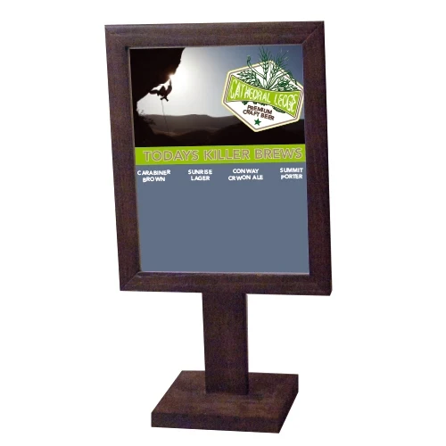 Countertop Pedestal Base Sign Holder w/ 1in Frame 1