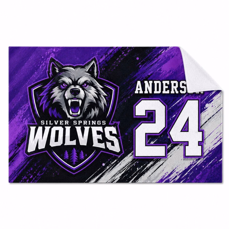 24 Hr Express Ship - Team Towel in Microfiber Dri-lite Terry, 15x25, Sublimated Sports Towel