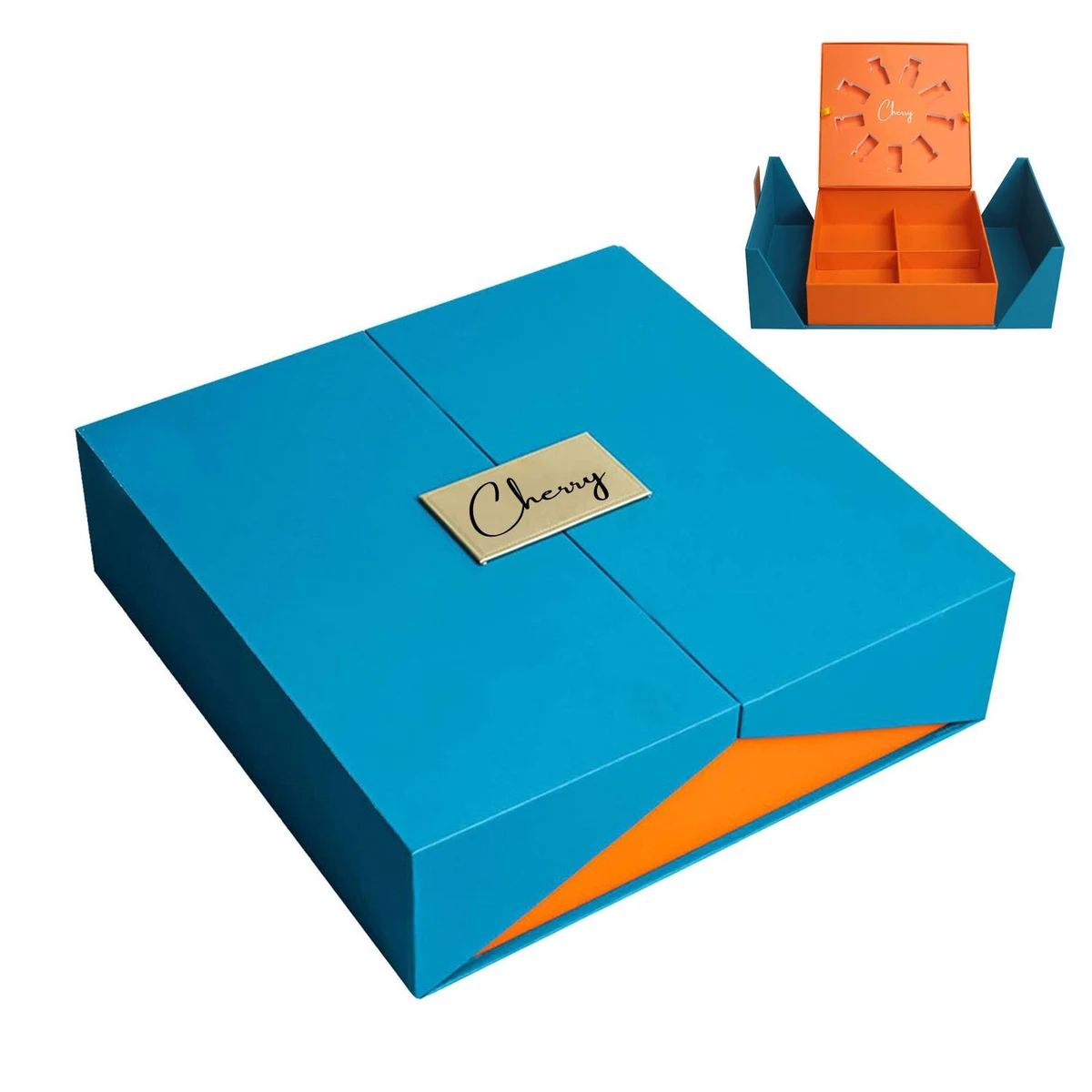 Custom double door cosmetic empty gift box 1
