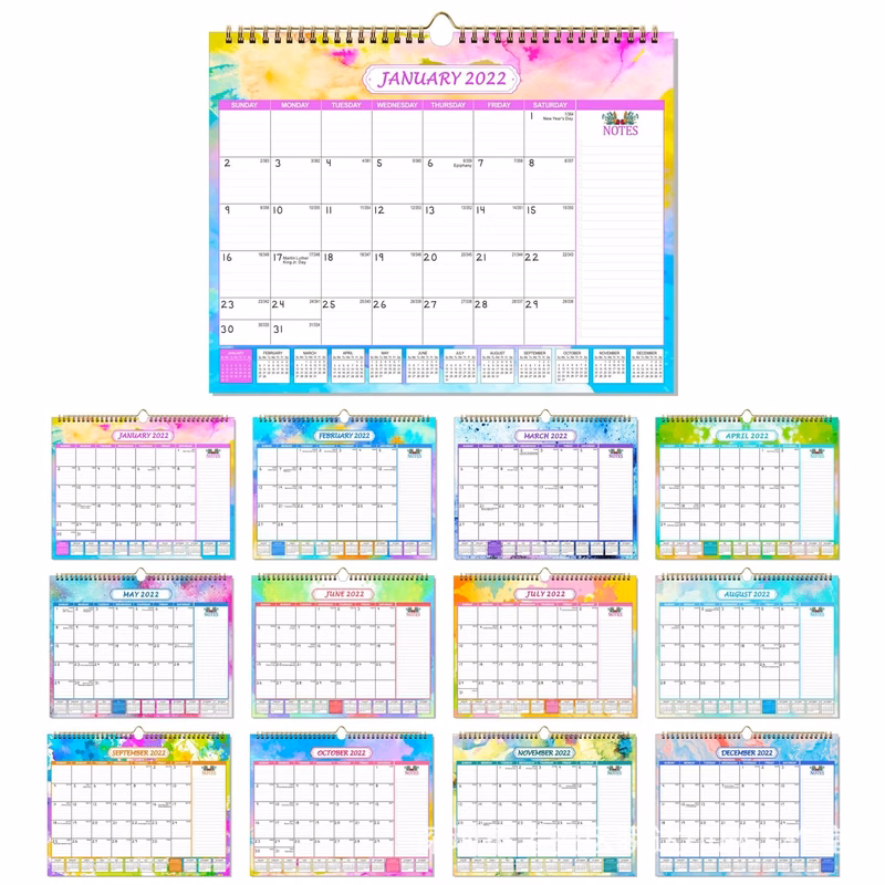 Customized Monthly Wall Calendar For Planning & Organizing