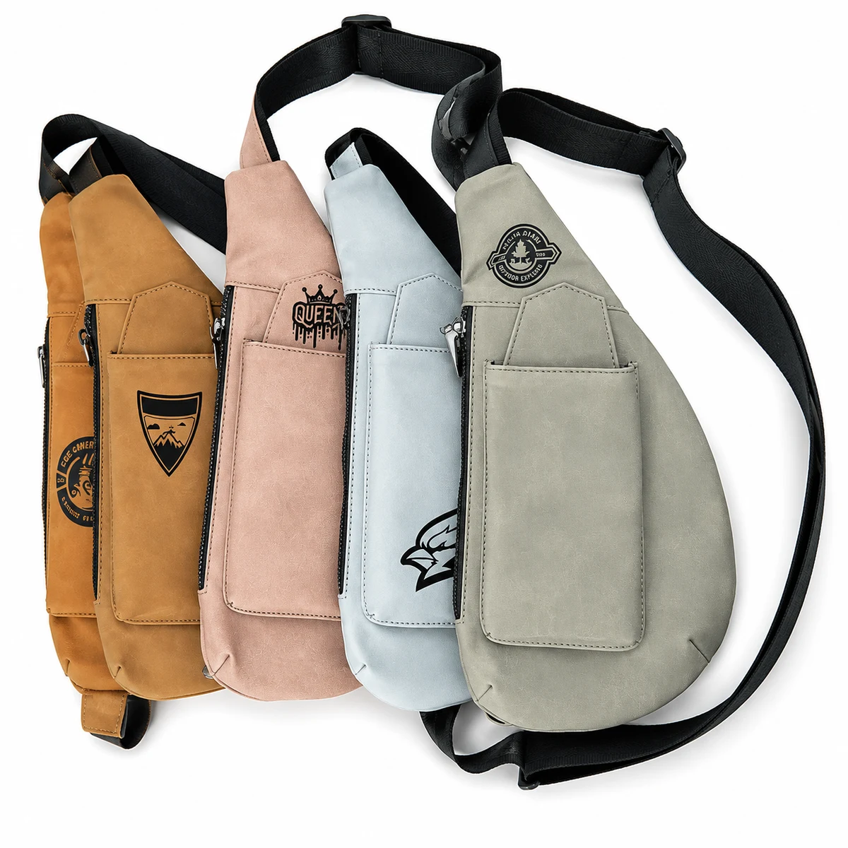 CRESCENT SLING BAG WITH PHONE POCKET & BACK ZIPPER 1