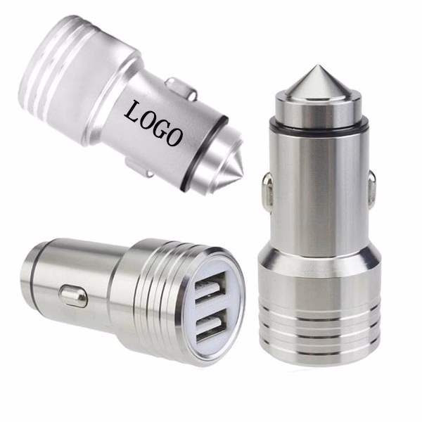 Safety Hammer Dual USB Car Charger
