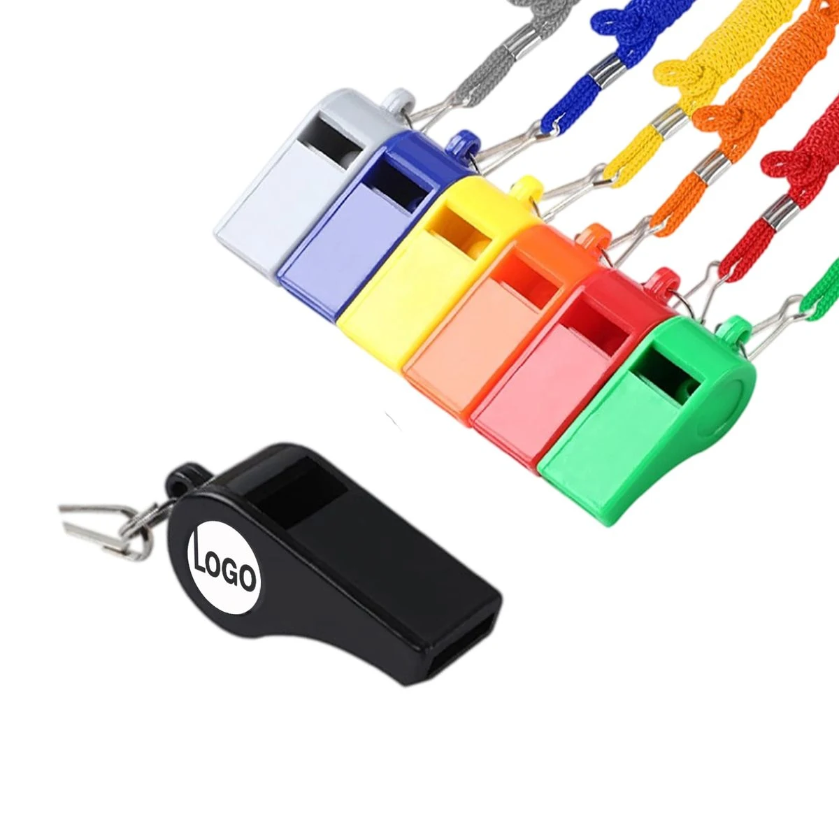 Eco Friendly Plastic Whistle With Lanyard 1