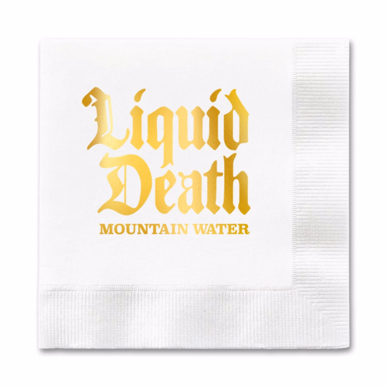 Foil Stamped 1-Ply White Beverage Napkin, FSC Certified