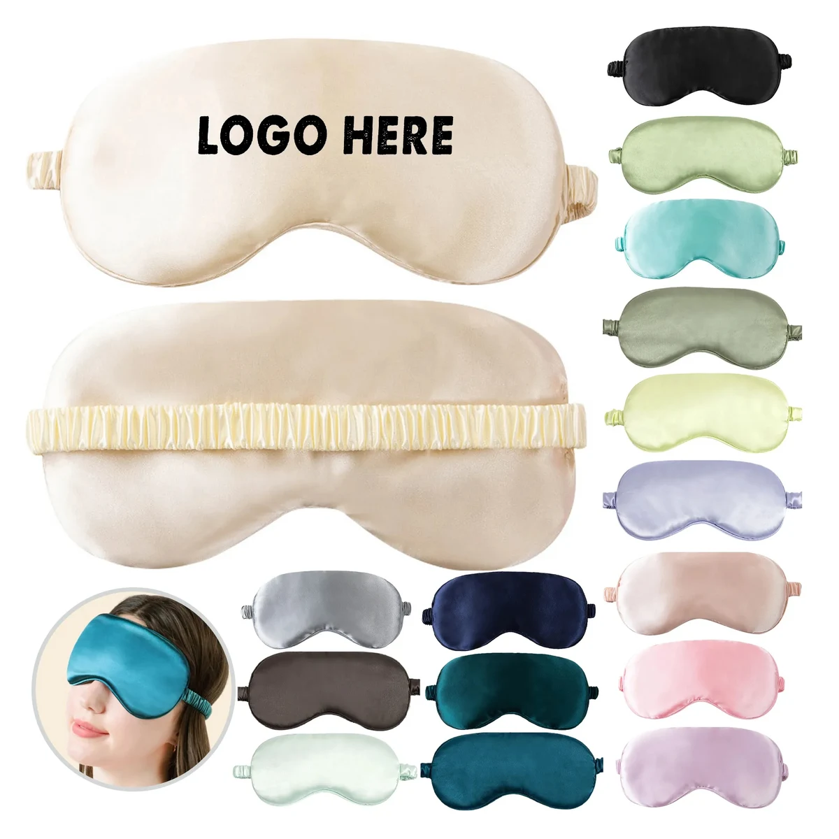 Simulated Silk Sleep Mask Eye With Adjustable Headband 1