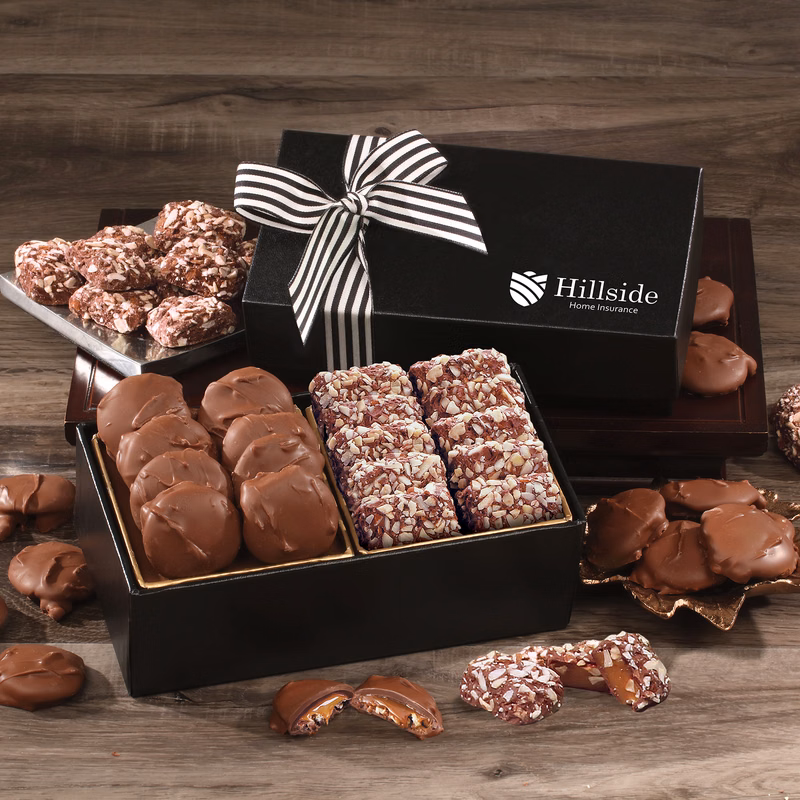 Chocolate Splendor with Caramel Pecan Clusters & English Butter Toffee