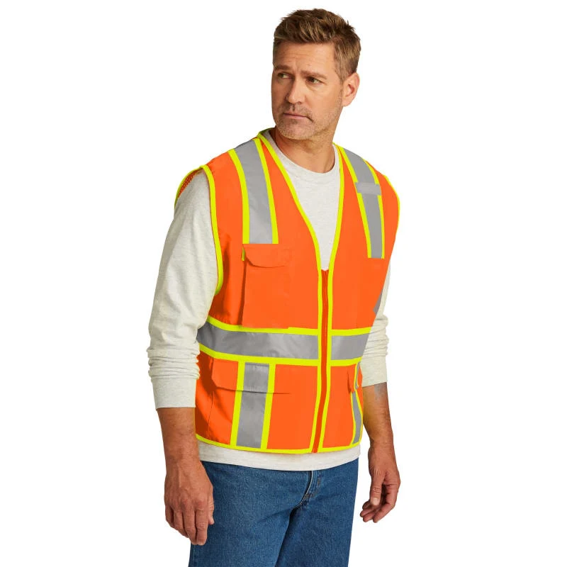 CornerStone ANSI 107 Class 2 Surveyor Zippered Two-Tone Vest. 1