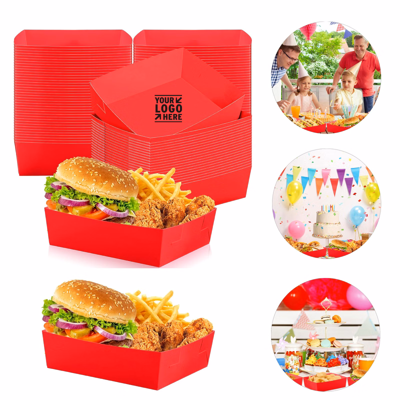 Disposable 5 lb Large Serving Snack Paper Food Tray Family Christmas Party Gathering Supplies