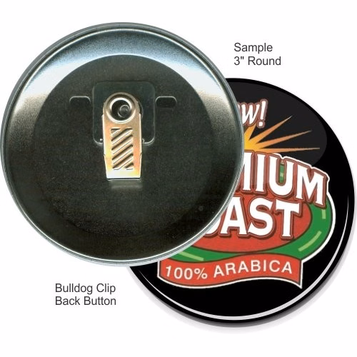 Bulldog Clip 3 Inch Round Button