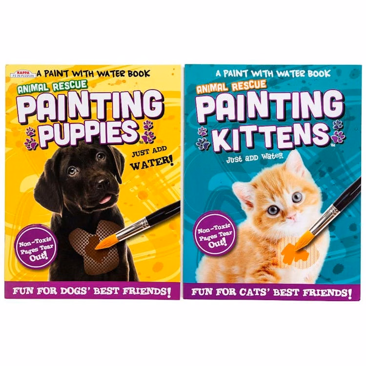 Puppies and Kittens Paint with Water Books - 24 Pages