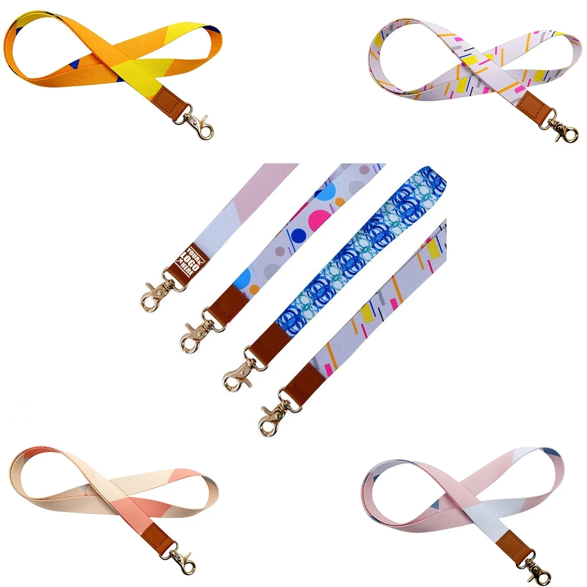 PU Leather Long Mobile Phone Work Card Lanyard 1