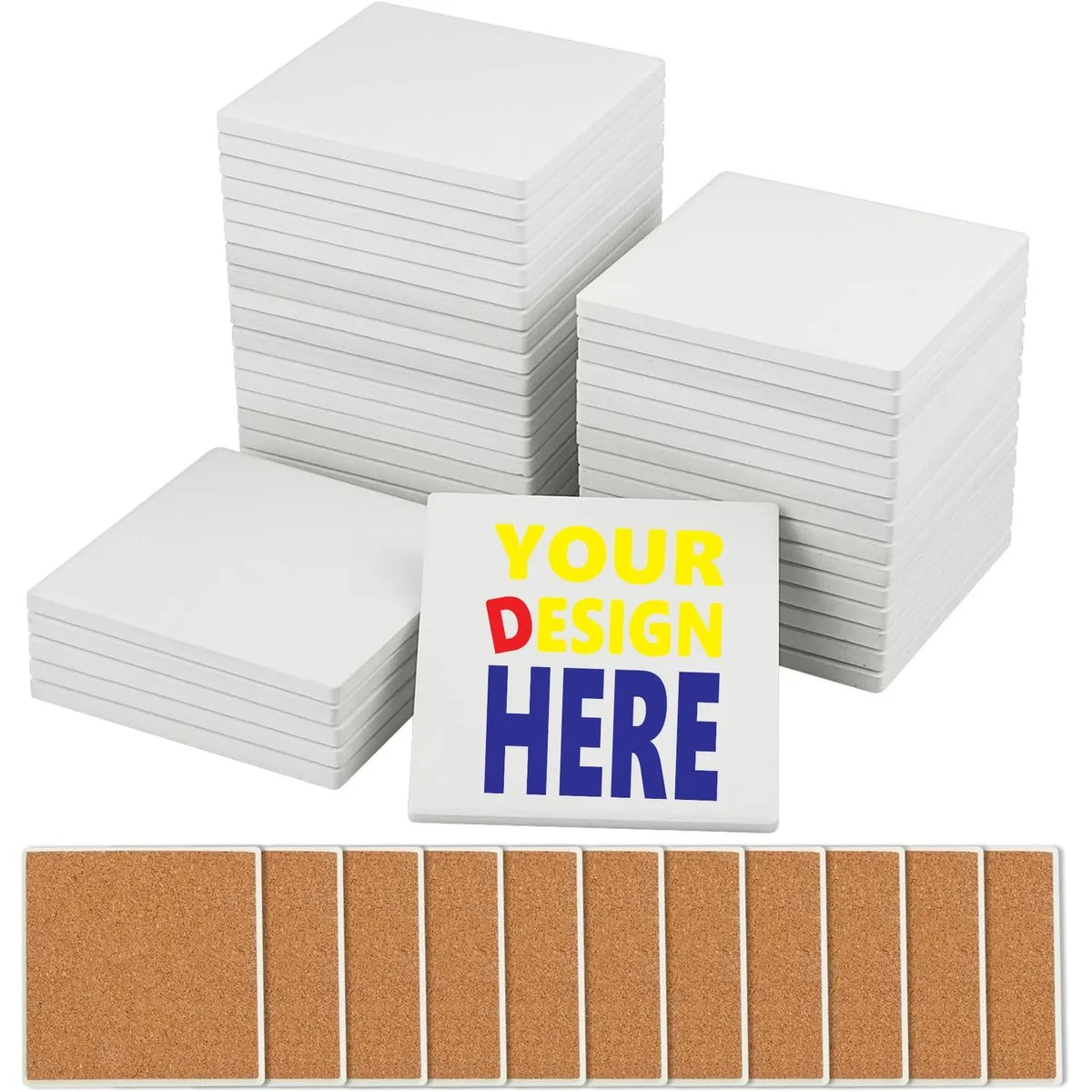 Full Color Square Ceramic Coaster MOQ 50 PCS 1