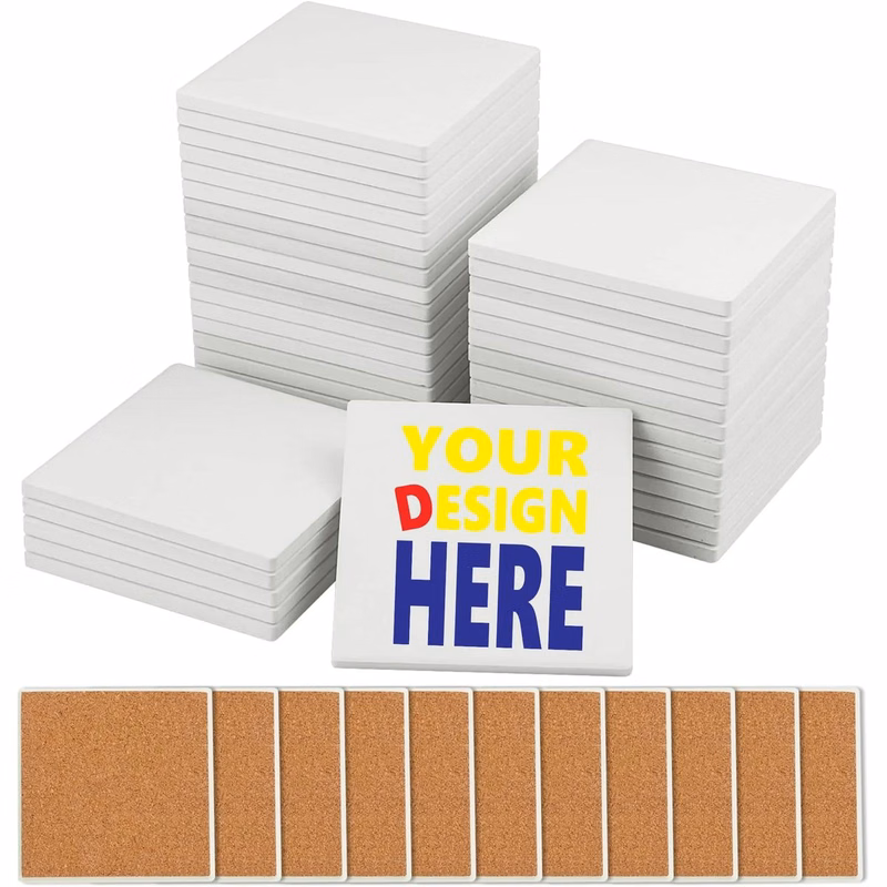 Full Color Square Ceramic Coaster MOQ 50 PCS