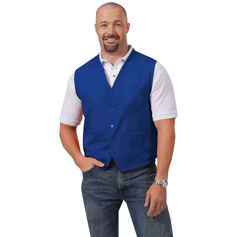 Button Down Vest w/ 2 Waist Pockets