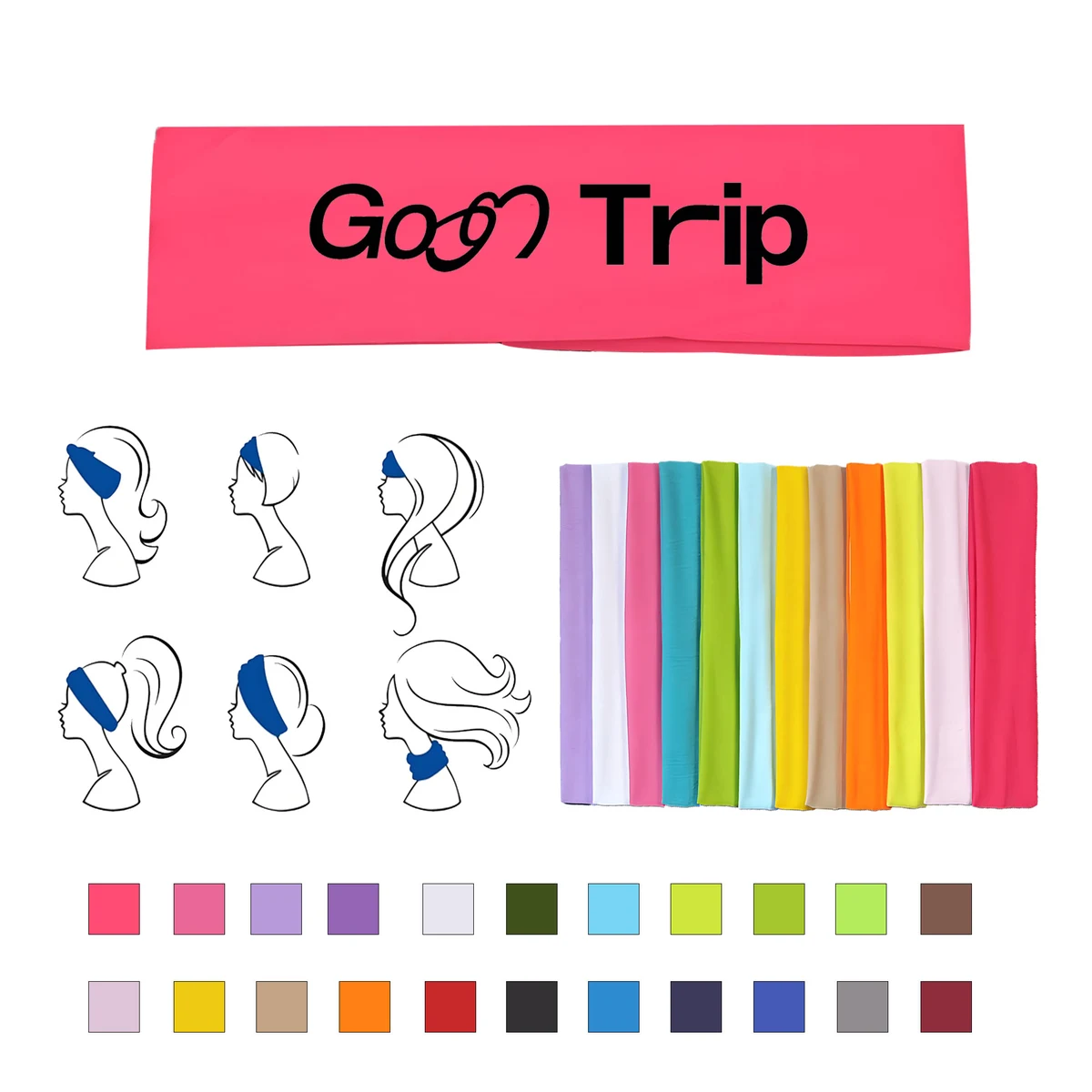 Sweat Absorbing Solid Color Sports Headband 1