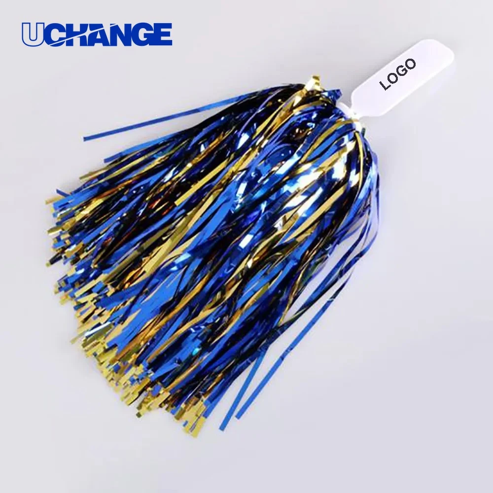 Metallic Foil Cheerleader Pom with Plastic Handle for Events 1