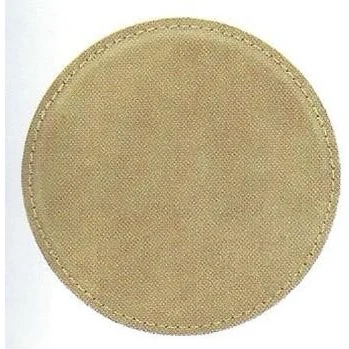 Light Brown Leatherette Individual Round Coaster 1