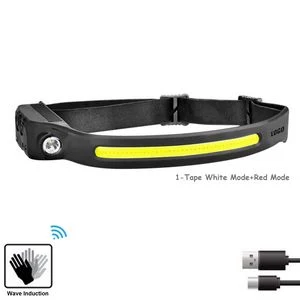 Induction Headlamp LED Flashlight With White And Red Light Tape 1