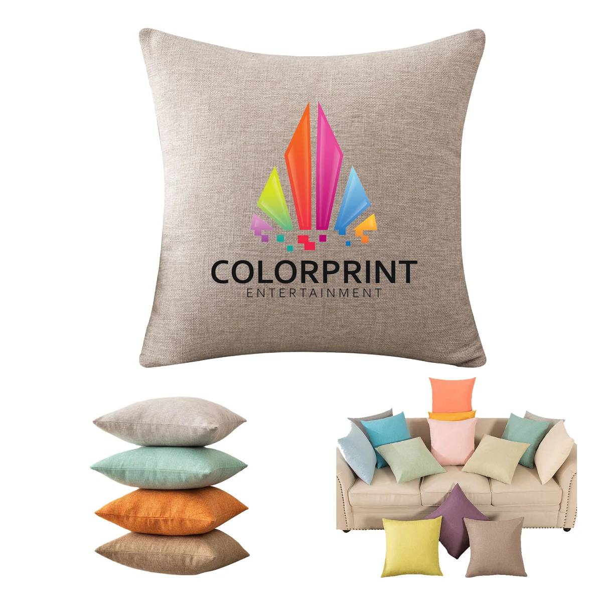 Full Color High-quality Linen Pillow Cover 1