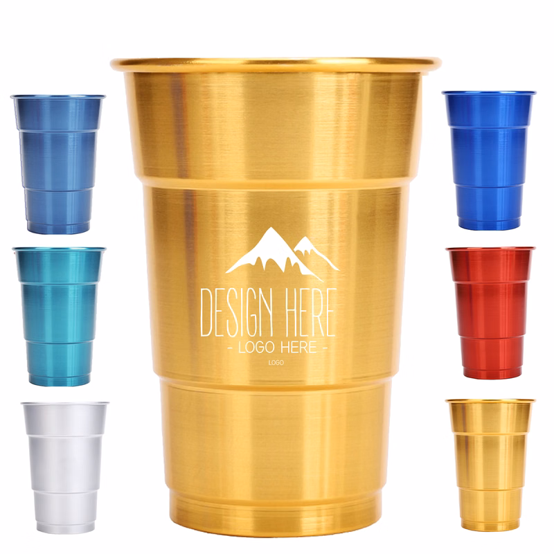 16oz Camping Party Cold Drink Beer Mug Stadium Aluminum Cup
