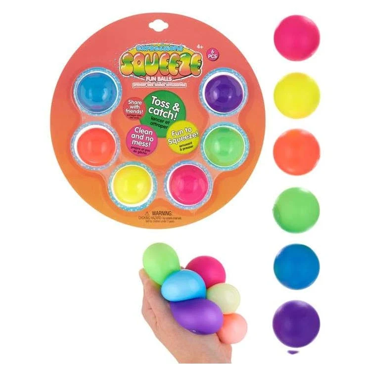 Neon Squeeze Balls Assorted Colors - 6 Piece 1